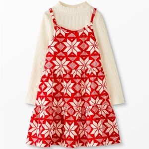 Hanna Anderson Flannelette Dress & Long Sleeve Knit Top Set size 8